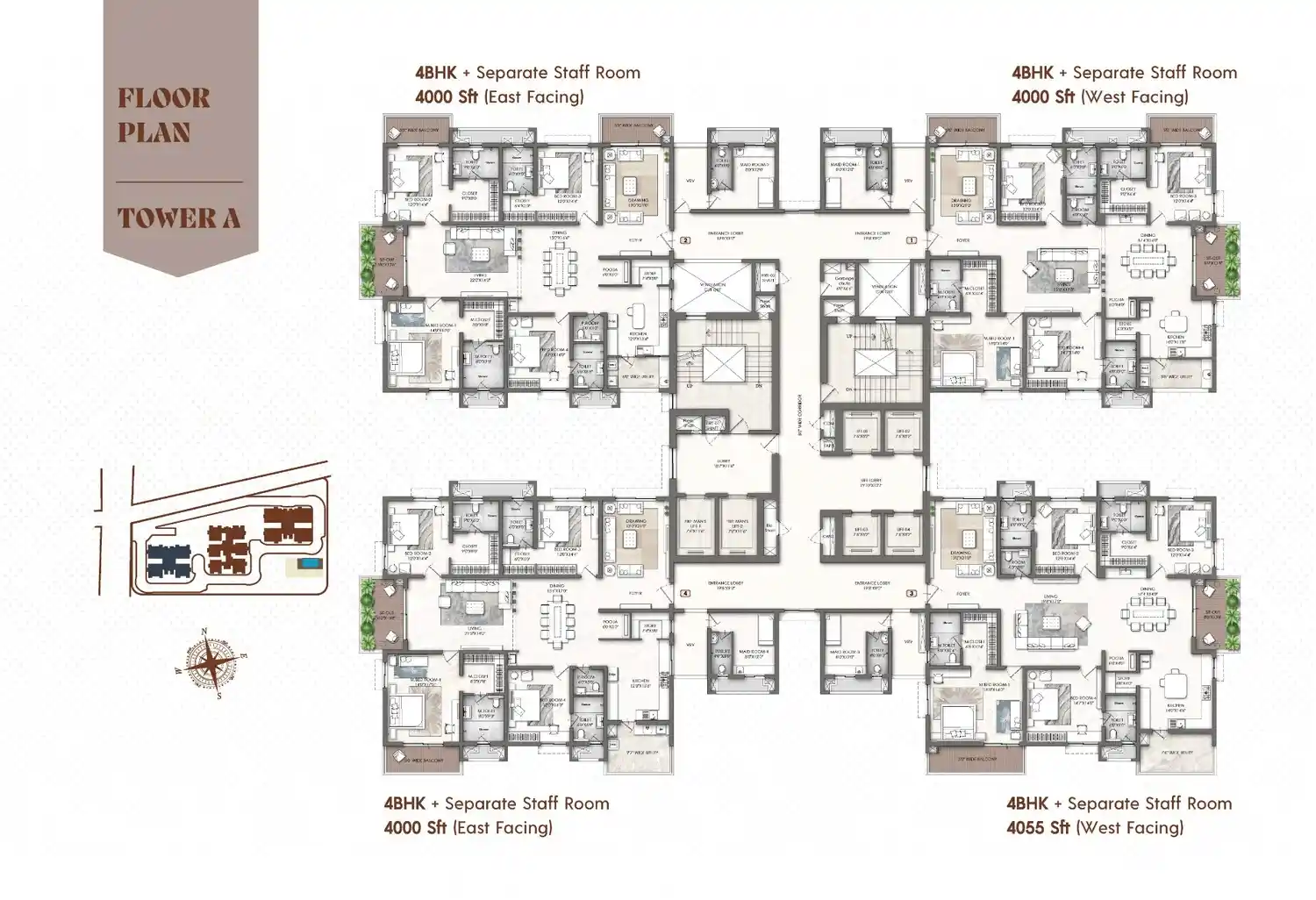 Saya Apartments Raj Nagar Extension 3 BHK floor plan